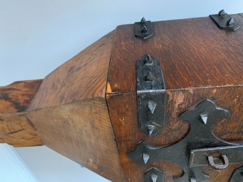 VICTORIAN GOTHIC ENGLISH OAK ALMS OR OFFERTORY BOX - ADDITIONAL PHOTO 29