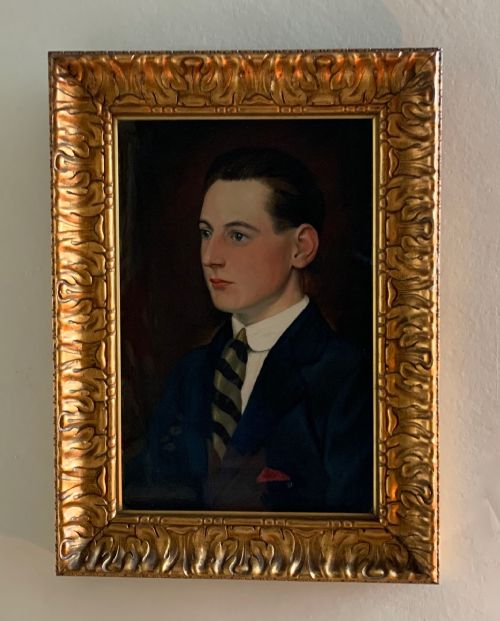 EDWARDIAN PORTRAIT OF A YOUNG MAN OIL ON BOARD UNSIGNED - ADDITIONAL PHOTO 1