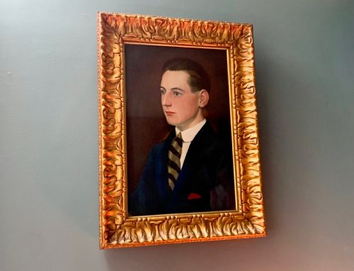 EDWARDIAN PORTRAIT OF A YOUNG MAN OIL ON BOARD UNSIGNED - ADDITIONAL PHOTO 5