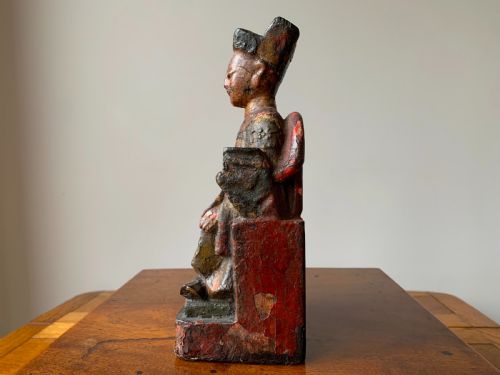 CHINESE TEMPLE FIGURE LATE MING DYNASTY 17TH CENTURY - ADDITIONAL PHOTO 4