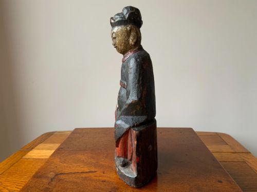 CHINESE TEMPLE FIGURE EARLY QUING DYNASTY 18TH CENTURY - ADDITIONAL PHOTO 4