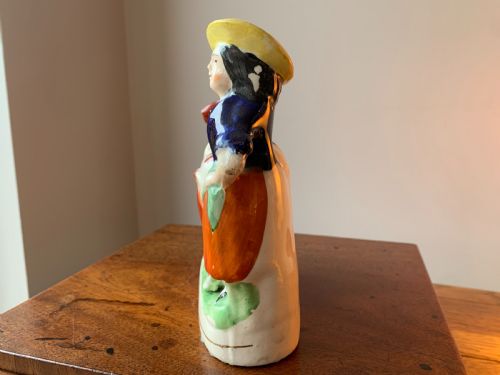 ANTIQUE STAFFORDSHIRE POTTERY COW AND MILKMAID FIGURE CREAMER JUG 19TH CENTURY - ADDITIONAL PHOTO 12