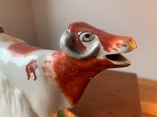 ANTIQUE STAFFORDSHIRE POTTERY COW AND MILKMAID FIGURE CREAMER JUG 19TH CENTURY - ADDITIONAL PHOTO 15