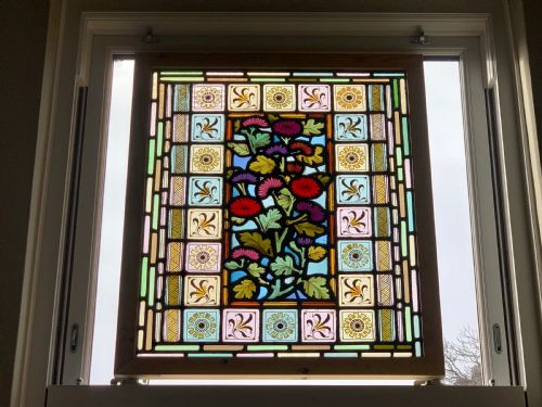 victorian stained glass door panel - CATEGORY: ANTIQUE MISCELLANEOUS - DATED VICTORIAN