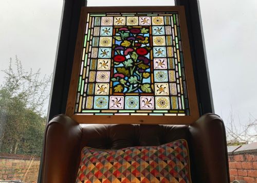 VICTORIAN STAINED GLASS DOOR PANEL - ADDITIONAL PHOTO 1