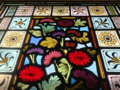 VICTORIAN STAINED GLASS DOOR PANEL - ADDITIONAL PHOTO 2