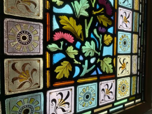 VICTORIAN STAINED GLASS DOOR PANEL - ADDITIONAL PHOTO 10