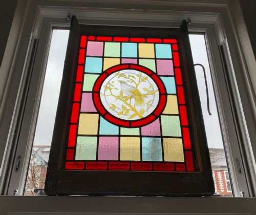 victorian stained glass sash window panel - CATEGORY: ANTIQUE MISCELLANEOUS - DATED 19TH CENTURY