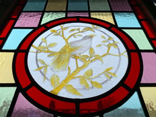 VICTORIAN STAINED GLASS SASH WINDOW PANEL - ADDITIONAL PHOTO 3