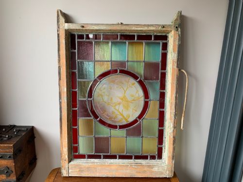 VICTORIAN STAINED GLASS SASH WINDOW PANEL - ADDITIONAL PHOTO 10