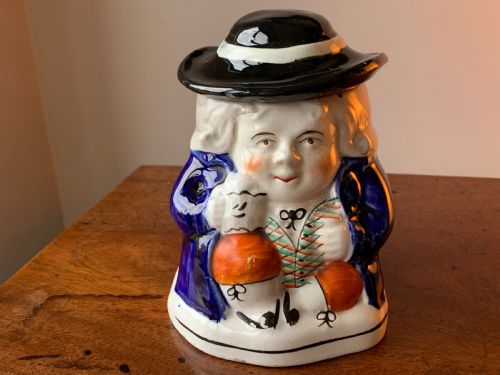 fig 2. PAIR OF 19th CENTURY STAFFORDSHIRE TOBY JUG HUMIDORS OR TOBACCO JARS