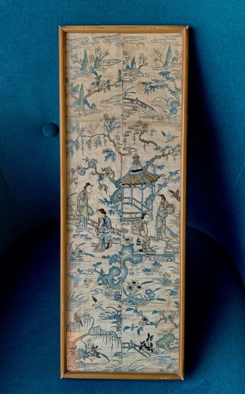 chinese embroidered silk kimono panels - CATEGORY: ANTIQUE MISCELLANEOUS - DATED 19TH CENTURY