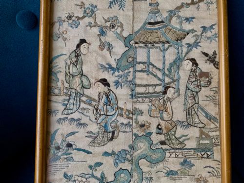 CHINESE EMBROIDERED SILK KIMONO PANELS - ADDITIONAL PHOTO 2