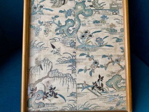 CHINESE EMBROIDERED SILK KIMONO PANELS - ADDITIONAL PHOTO 3