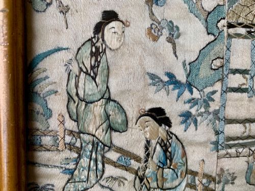 CHINESE EMBROIDERED SILK KIMONO PANELS - ADDITIONAL PHOTO 9