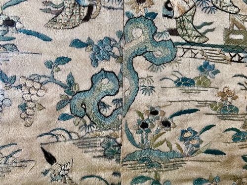 CHINESE EMBROIDERED SILK KIMONO PANELS - ADDITIONAL PHOTO 13