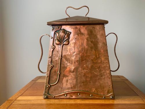 ARTS AND CRAFTS COPPER COAL BOX BY BENHAM AND FROUD - ADDITIONAL PHOTO 1
