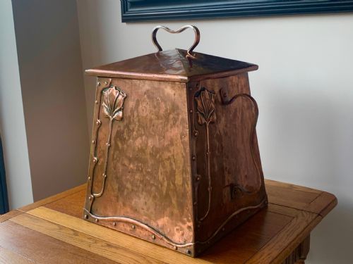ARTS AND CRAFTS COPPER COAL BOX BY BENHAM AND FROUD - ADDITIONAL PHOTO 27