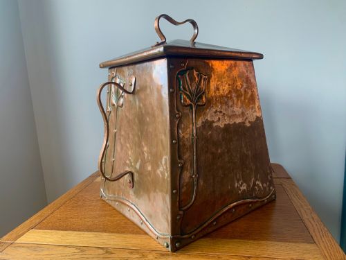 ARTS AND CRAFTS COPPER COAL BOX BY BENHAM AND FROUD - ADDITIONAL PHOTO 29