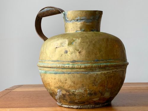 HUGE BRASS MIDDLE EASTERN WATER PITCHER - ADDITIONAL PHOTO 2