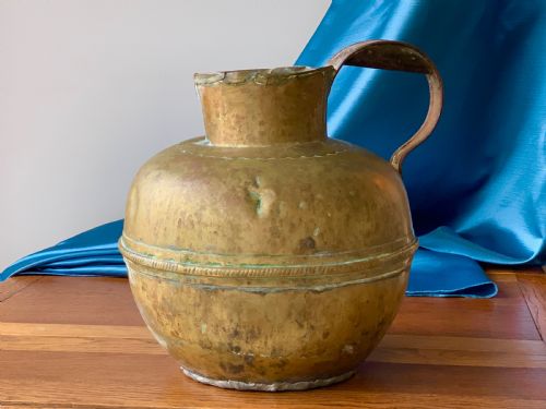 HUGE BRASS MIDDLE EASTERN WATER PITCHER - ADDITIONAL PHOTO 3