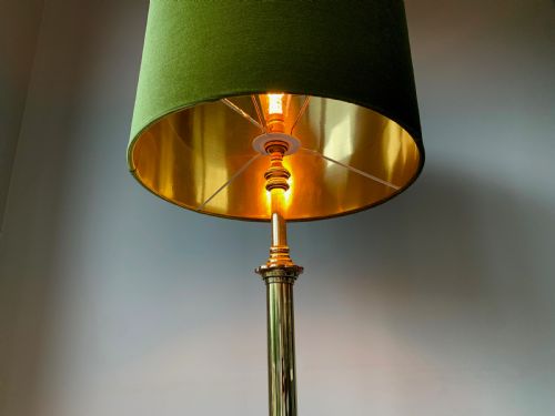 COPPER AND BRASS COUNTRY HOUSE EXTENDING FLOOR STANDARD LAMP - ADDITIONAL PHOTO 1