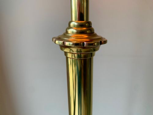 COPPER AND BRASS COUNTRY HOUSE EXTENDING FLOOR STANDARD LAMP - ADDITIONAL PHOTO 7