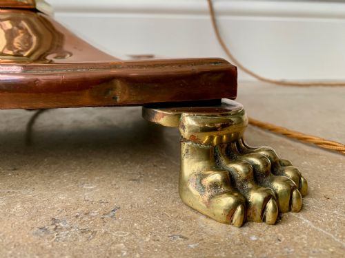 COPPER AND BRASS COUNTRY HOUSE EXTENDING FLOOR STANDARD LAMP - ADDITIONAL PHOTO 12