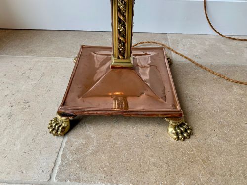 COPPER AND BRASS COUNTRY HOUSE EXTENDING FLOOR STANDARD LAMP - ADDITIONAL PHOTO 13