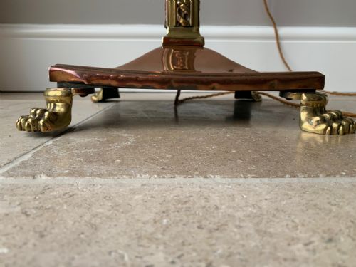 COPPER AND BRASS COUNTRY HOUSE EXTENDING FLOOR STANDARD LAMP - ADDITIONAL PHOTO 14