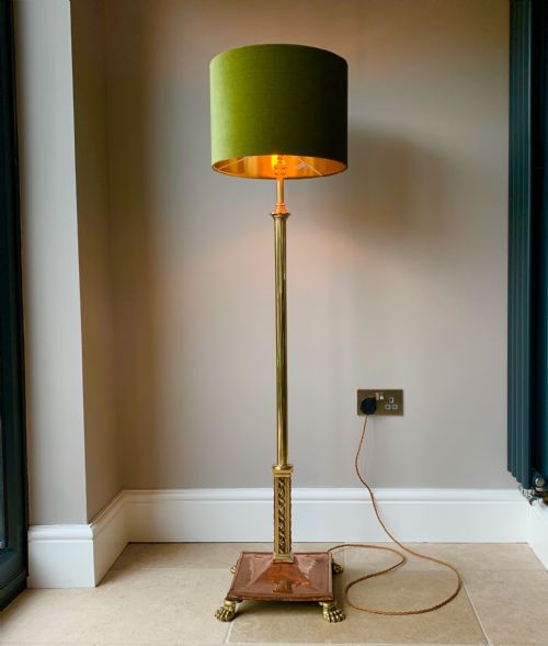 COPPER AND BRASS COUNTRY HOUSE EXTENDING FLOOR STANDARD LAMP - ADDITIONAL PHOTO 16