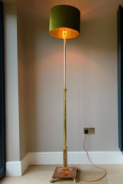 COPPER AND BRASS COUNTRY HOUSE EXTENDING FLOOR STANDARD LAMP - ADDITIONAL PHOTO 18