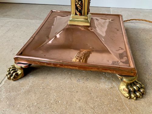 COPPER AND BRASS COUNTRY HOUSE EXTENDING FLOOR STANDARD LAMP - ADDITIONAL PHOTO 19