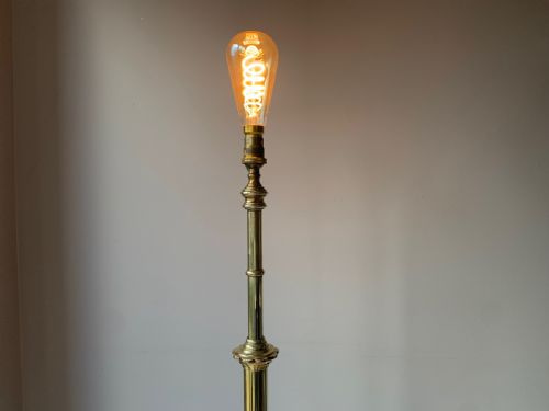 COPPER AND BRASS COUNTRY HOUSE EXTENDING FLOOR STANDARD LAMP - ADDITIONAL PHOTO 26