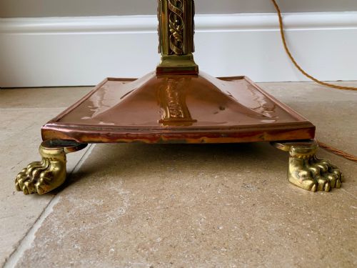 COPPER AND BRASS COUNTRY HOUSE EXTENDING FLOOR STANDARD LAMP - ADDITIONAL PHOTO 27