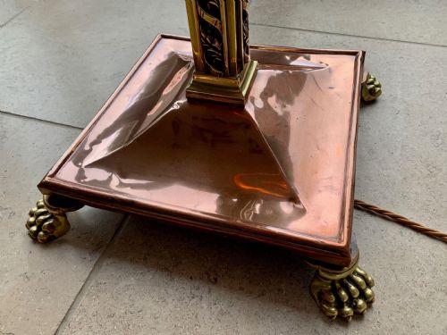 COPPER AND BRASS COUNTRY HOUSE EXTENDING FLOOR STANDARD LAMP - ADDITIONAL PHOTO 28