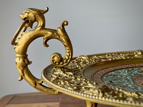VICTORIAN GILT AND ENAMELLED TAZZA OR COMPOTE - ADDITIONAL PHOTO 4