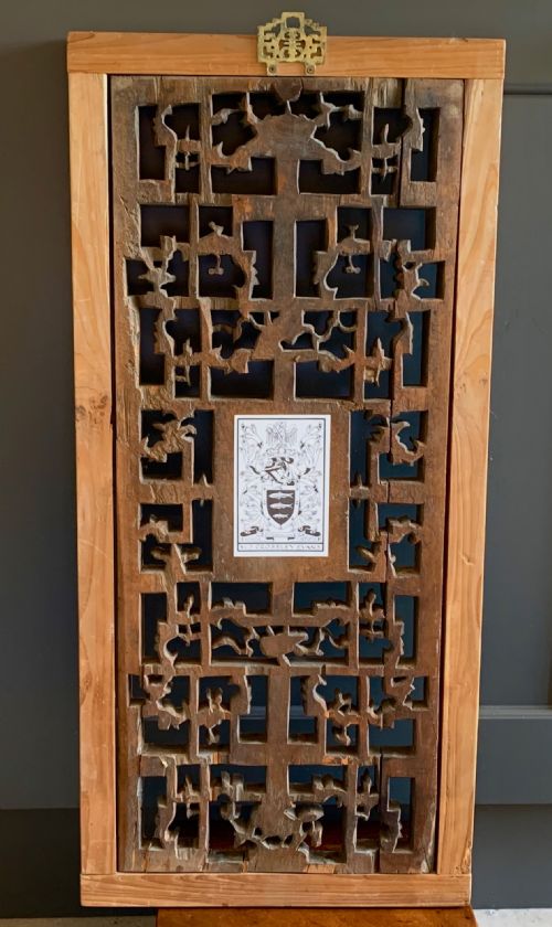 CARVED WOODEN CHINESE WINDOW PANEL SCREEN 19TH CENTURY - ADDITIONAL PHOTO 8