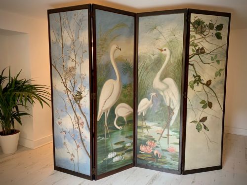 SUPERB VICTORIAN ROOM DIVIDER SCREEN - ADDITIONAL PHOTO 1