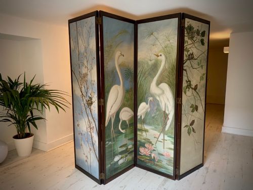 SUPERB VICTORIAN ROOM DIVIDER SCREEN - ADDITIONAL PHOTO 12