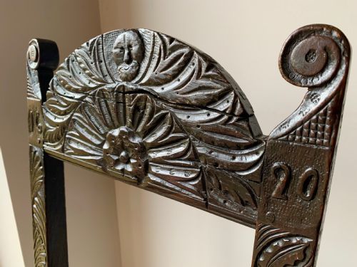 PAIR OF EARLY 17TH CENTURY DERBYSHIRE CHAIRS IN OAK - ADDITIONAL PHOTO 11