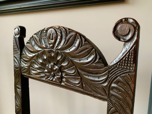 PAIR OF EARLY 17TH CENTURY DERBYSHIRE CHAIRS IN OAK - ADDITIONAL PHOTO 12