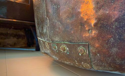 MONUMENTAL GEORGIAN COPPER 'APPLE BUTTER' CAULDRON - ADDITIONAL PHOTO 3