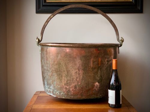 MONUMENTAL GEORGIAN COPPER 'APPLE BUTTER' CAULDRON - ADDITIONAL PHOTO 10