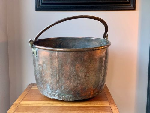MONUMENTAL GEORGIAN COPPER 'APPLE BUTTER' CAULDRON - ADDITIONAL PHOTO 11