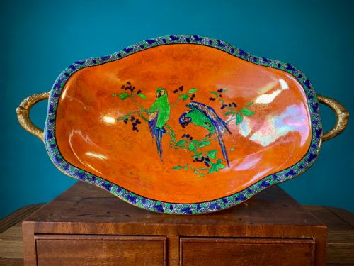 carlton ware best ware footed bowl 'parrots' design' - CATEGORY: ANTIQUE CERAMICS - DATED 1920