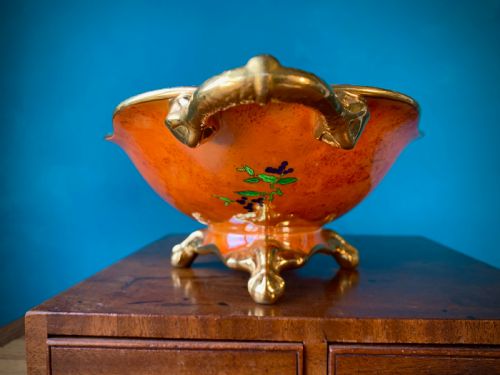 CARLTON WARE BEST WARE FOOTED BOWL 'PARROTS' DESIGN' - ADDITIONAL PHOTO 4