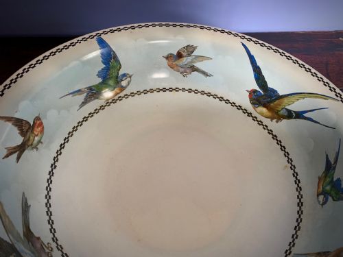 EDWARDIAN WASH BASIN WITH ENGLISH GARDEN BIRDS - ADDITIONAL PHOTO 10