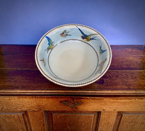 EDWARDIAN WASH BASIN WITH ENGLISH GARDEN BIRDS - ADDITIONAL PHOTO 14