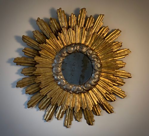 fig 2. ART DECO GILTWOOD SUNBURST WALL MIRROR - FRENCH